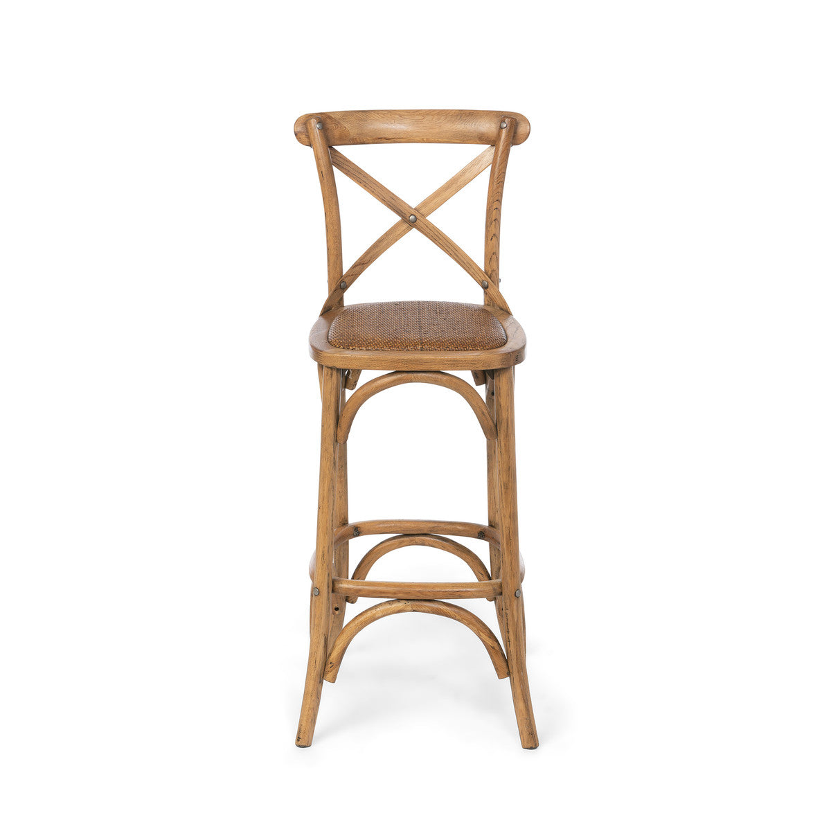 Wooden Cross Back Barstool