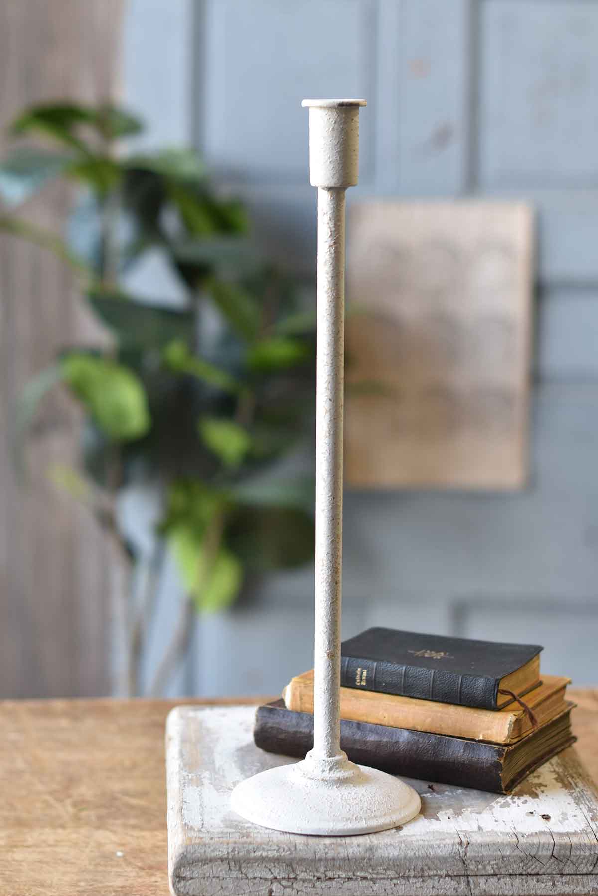 White 17.5” candle holder